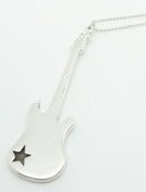 Image of STERLING SILVER Fender Electric Guitar PENDANT NECKLACE