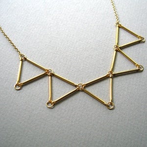 Image of Geometric Triangle Collar Necklace, SA439 Gold