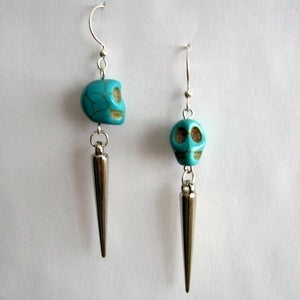 Image of Day Of The Dead Skull Earrings with Spikes