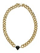 Image of NEPTUNE NECKLACE - GOLD/BLACK AGATE