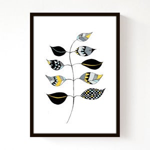 Image of Zig Leaf - Yellow (A3)