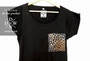 Image of T-shirt femme poche Leopard