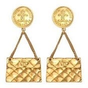 Image of CHANEL 2.55 QUILTED BAG EARRINGS