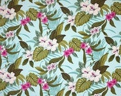 Image of Hawaiian Print Pale Turquoise & Pink Dress