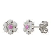 Image of White Daisy Love Stud Earrings