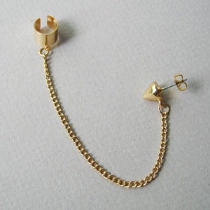 Image of Single Spike Stud Chain with Earring Cuff