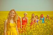 Image of Plain Yellow Halterneck Dress