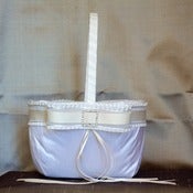 Image of MADELINE-Silk Dupioni and Rhinestone Flower Girl Basket 