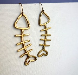 Image of Fish Sticks- Brass Fish Dangles