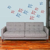 Image of FLOCK OF SPARROWS WALL DECAL SET