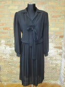 Image of Black Sheer Pleated Dress