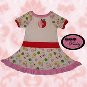 Image of Apple Twirl Dress with apple fabric - size 4/5/6