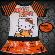 Image of **SOLD OUT** Hello Kitty Halloween dress with Halloween fabric - Size 18/24m/2T