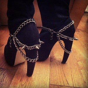 Image of Fawn. Gunmetal Spiked Shoe Chains