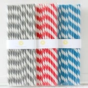 Image of Striped Paper Straws