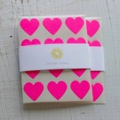 Image of 144 Neon Pink Heart Stickers