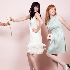 Image of vintage ivory fringe dress