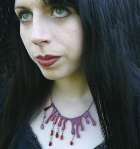 Image of Deep Translucent Red Blood Necklace