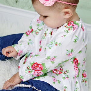 Image of Baby / Toddler Peasant Top Pattern - Long Sleeves and Short - PDF