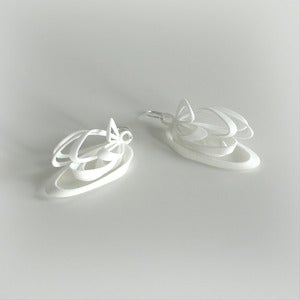 Image of Ribbon Earrings White