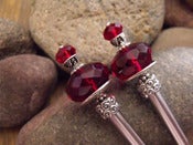 Image of Lucy’s Bitten Gothic Hairsticks | Deep Red Glass, Swarovski Siam Crystals