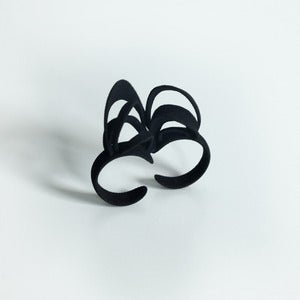 Image of Ribbon Double Ring Black