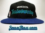 Image of Vintage Deadstock Minnesota Timberwolves Sports Specialties Script Snapback hat cap
