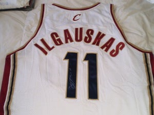 Image of Žydrūnas "Big Z" Ilgauskas Signed Authentic Cavs Home Jersey with Team COA
