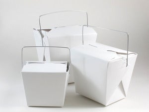 Image of White Noodle Boxes With Handles