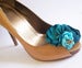 Image of Bridal Shoe Clip Set - Ocean Blue Shoe Clips