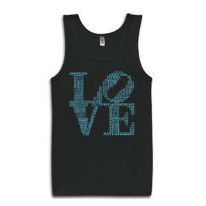 Image of Classic LOVE Tank (Black/Light Blue)