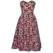 Image of Vintage Style Rose Print Tea Dress