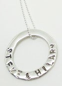 Image of STERLING SILVER ENGRAVED OR HAND STAMPED WASHER PENDANT NECKLACE