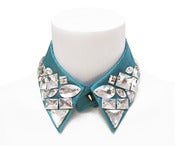 Image of Aqua faille with Swarovski crystals