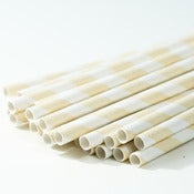 Image of Ivory Cream Stripe Paper Straw