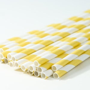 Image of Honey Yellow Stripe Paper Straw