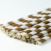 Image of Chocolate Brown Stripe Paper Straw