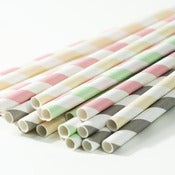 Image of Cream Soda Stripe Paper Straws