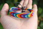 Image of Rainbow slip-knotted friendship bracelet PRESALE