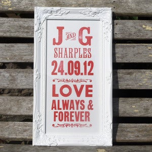 Image of Personalised Wedding Letterpress Print