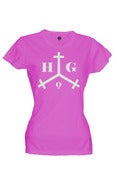 Image of Womans pink Haus of Gmone trading t-shirt 