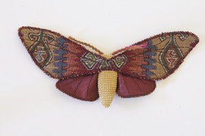 Image of Limited Edition Tapestry Moth Soft Sculpture Burgundy 