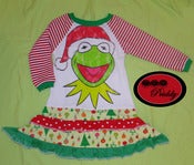 Image of **SOLD OUT** Kermit Holiday double ruffle dress - size 2/3