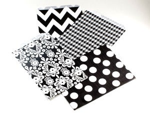 Image of Black & White Pattern Paper Bags