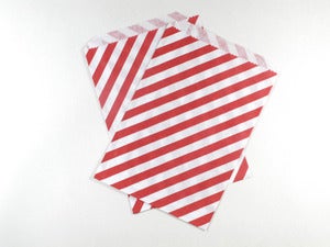 Image of Red Striped Paper Bags