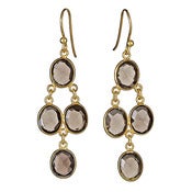 Image of  " New " Kara Ackerman <i> Judie <i/> Oval Faceted Smokey Topaz 4 Drop Earring