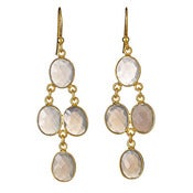 Image of  " New " Kara Ackerman <i> Judie <i/> Oval Faceted Grey Moonstone 4 Drop Earring