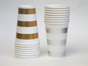 Image of Metallic Stripe Paper Cups