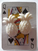 Image of Rockabilly Retro Vintage Style Cream Coloured Fruit Pineapple Earrings
