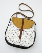 Image of - S O L D- the perfect crossbody (black + cream brushstrokes print)